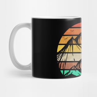 Retro sunset vintage hiking mountain camping Mug